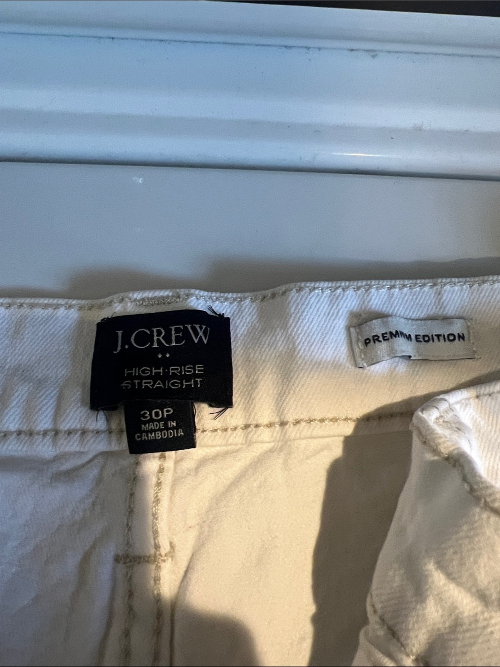 J. Crew High Rise Straight White Button-Fly Jeans - Picture 3 of 5